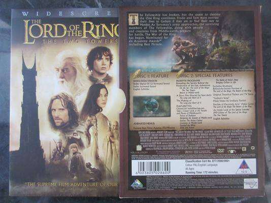 THE LORD OF THE RINGS The Two Towers 2xDVD [DVD BBOX 3] Region 2 EX