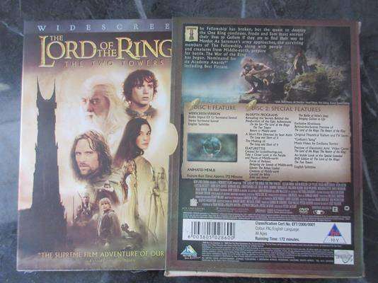 THE LORD OF THE RINGS The Two Towers 2xDVD [DVD BBOX 3] Region 2 EX