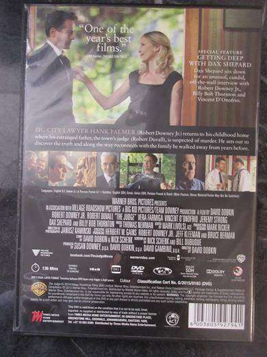 THE JUDGE DVD Robert Downey Jr. Robert Duvall [BBOX 6] Region 2
