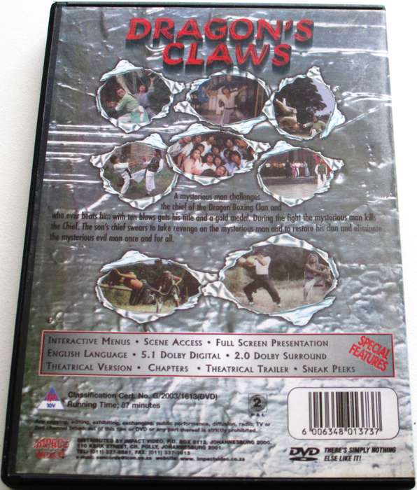 DRAGON'S CLAWS DVD [BBOX 12]