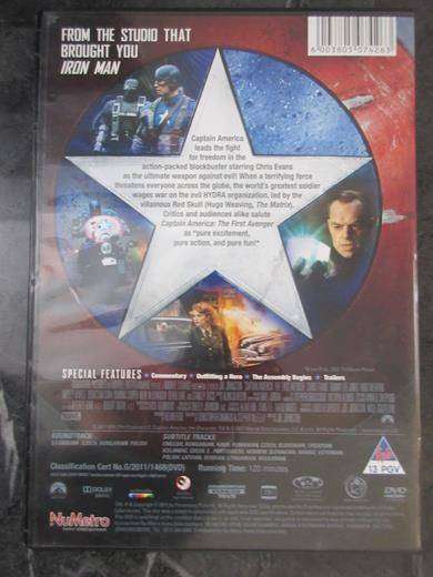 CAPTAIN AMERICA The First Avenger DVD  [BBOX 6] Region 2