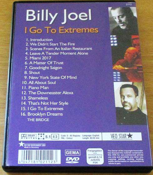 BILLY JOEL I Go To Extremes DVD