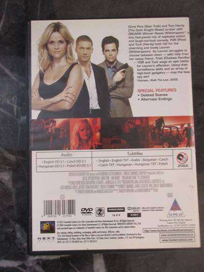 THIS MEANS WAR DVD Tom Hardy Reese Witherspoon Chris Pine [BBOX 8] Region 2