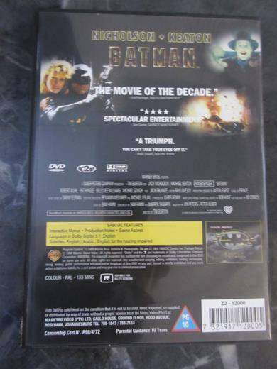 BATMAN DVD Nicholson Keaton [BBOX 6] Region 2