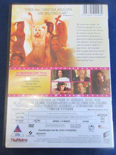 BURLESQUE DVD Cher Christina [BBOX 7] Region 2