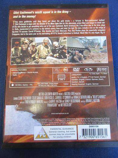 KELLY'S HEROES DVD Clint Eastwood Telly Savalas [BBOX 7] Region 2