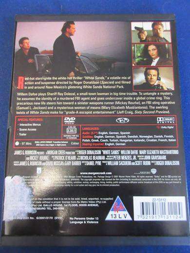 WHITE SANDS DVD Mickey Rourke  [BBOX 7] Region 2
