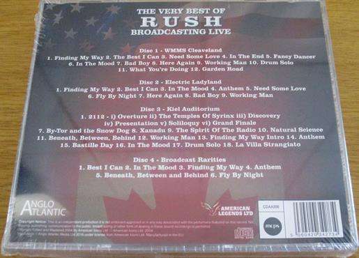 RUSH The Very Best of Rush Broadcasting Live 4xCD