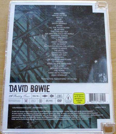 DAVID BOWIE A Reality Tour DVD