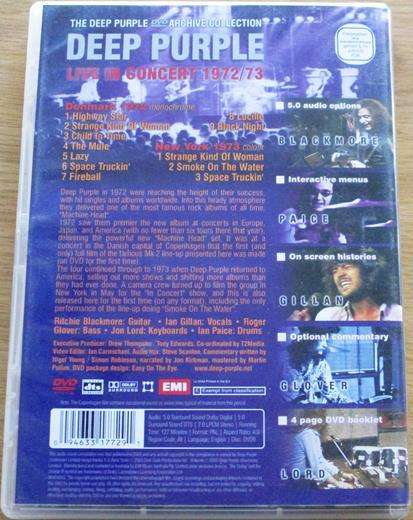 DEEP PURPLE Live in Concert 72/73 DVD