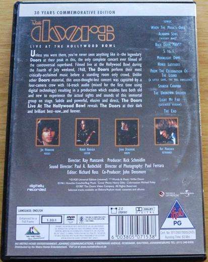 THE DOORS Live at the Hollywood Bowl 30 Years Commemorative Edition DVD