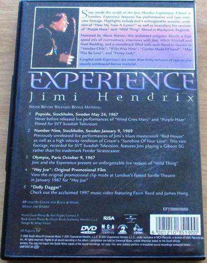 JIMI HENDRIX Experience DVD  [OFFICE DVD SHELF]