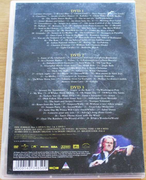 ANDRE RIEU The 100 Greatest Moments 3xDVD EX