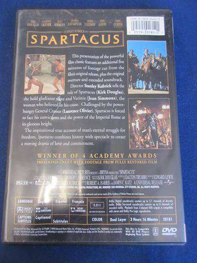 SPARTACUS DVD Kirk Douglas [BBOX 10] Region 2