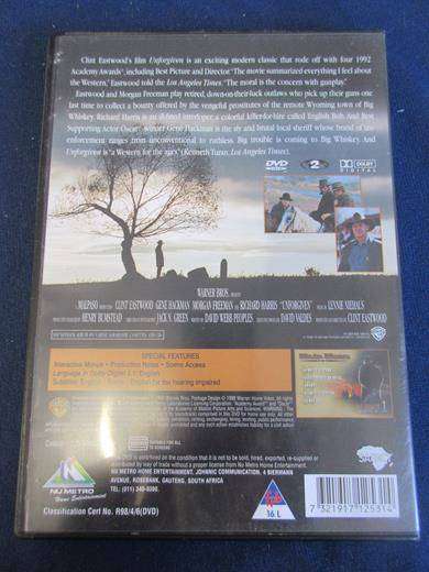 THE UNFORGIVEN DVD Clint Eastwood [BBOX 9] Region 2