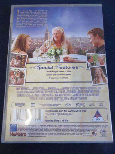 LETTERS TO JULIET DVD  [BBOX 9] Region 2