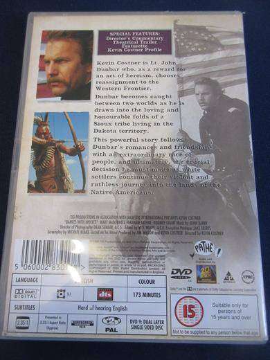 DANCES WITH WOLVES DVD [BBOX 8] Region 2