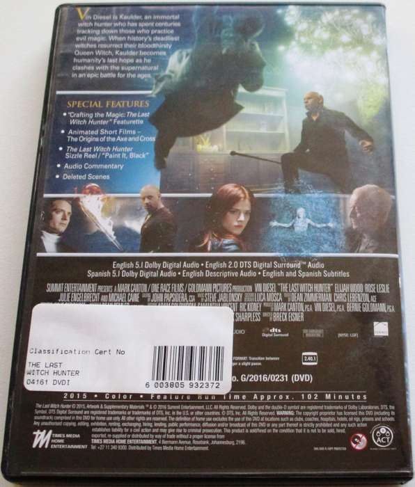 THE LAST WITCH HUNTER Vin Diesel DVD [BBOX 1]