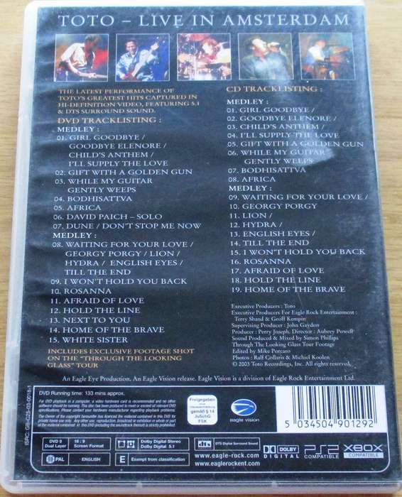 TOTO Live in Amsterdam 25th Anniversary CD+DVD