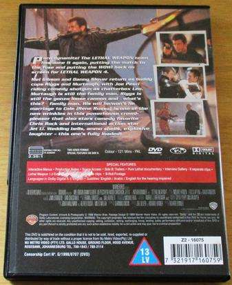 LETHAL WEAPON 4 Mel Gibson DVD  [BBOX 6]