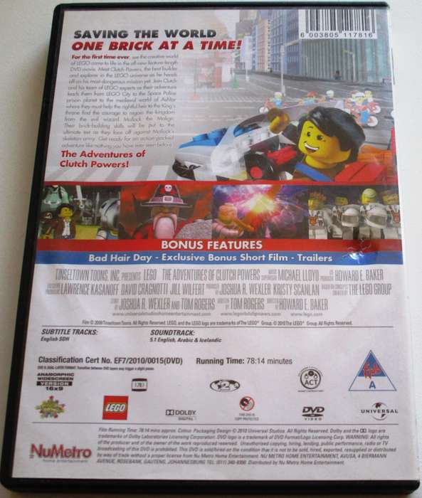 LEGO THE ADVENTURES OF CLUTCH POWERS DVD [BBOX 4] Region 2