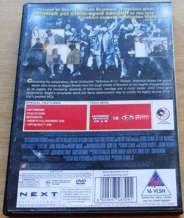 NOTORIOUS  No Dream is too B.I.G. DVD [BBOX 4] Region 2