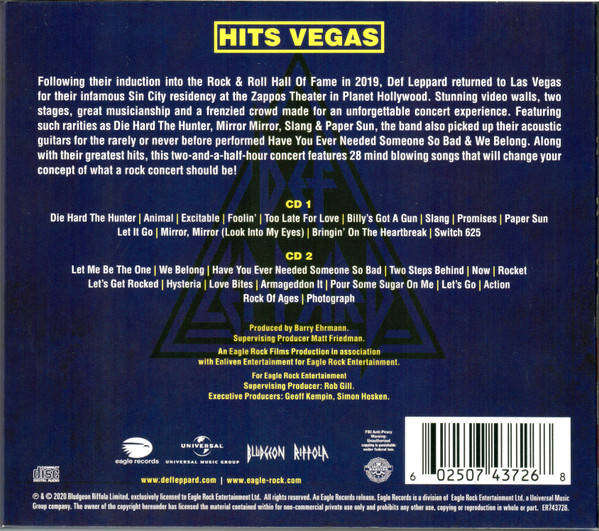 DEF LEPPARD Hits Vegas (Live At Planet Hollywood) 2xCD Digipak