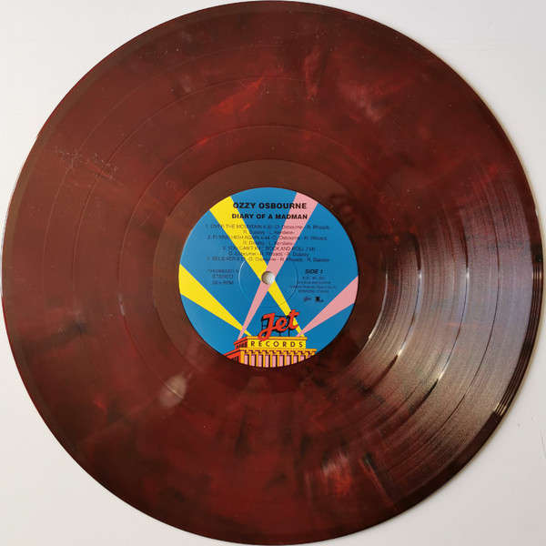OZZY OSBOURNE Diary Of A Madman RED & BLACK Swirl LP VINYL Record