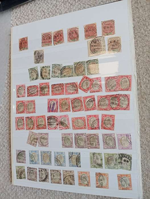 TVL-A VERY SCARCE COLLECTION OF CANCELS ETC ON PAGES INTERESTING LOTS !!! NB SEE BELOW