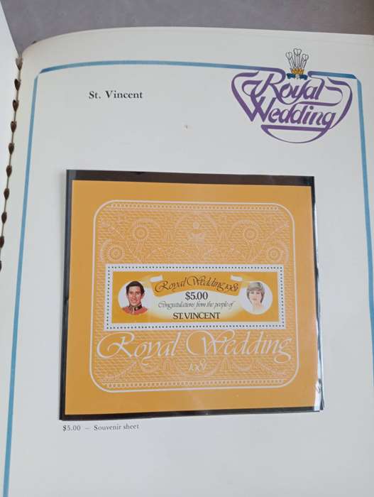 LADY DI ALBUM WITH QUITE A FEW mini sheets and sets-see below + many pages with mounts