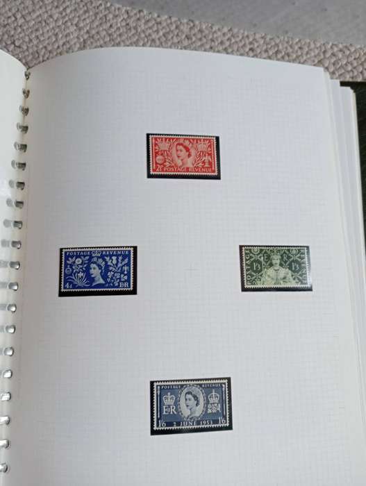 GB-ALBUM WITH MOUNTS FOR most sets etc-good KGVI set etc included-see below
