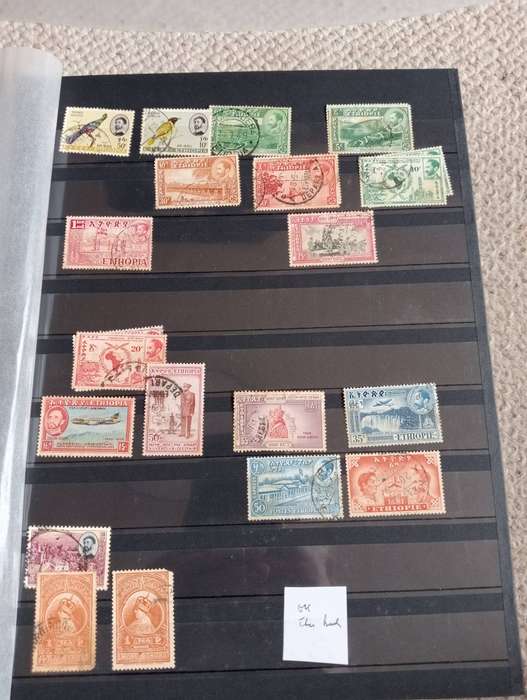 MIXED AFRICA in stock book and Ethiopia [ early] on pages-must be a find !! MIXED COND.