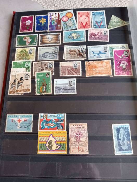 MIXED AFRICA in stock book and Ethiopia [ early] on pages-must be a find !! MIXED COND.