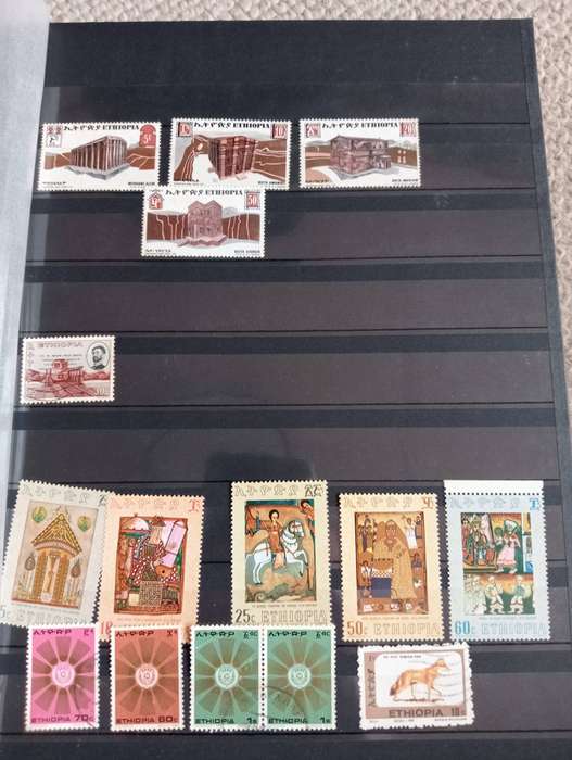 MIXED AFRICA in stock book and Ethiopia [ early] on pages-must be a find !! MIXED COND.