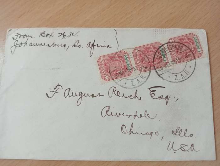 BRITISH WAR IN THE REPUBLIC-some scarce covers sent overseas-see back stamp below