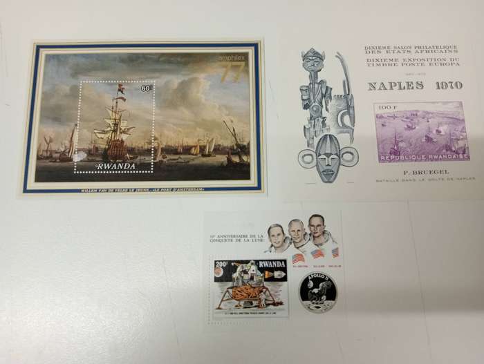 RWANDA-SHIPS AND SPACE-SCARCE MINI SHEETS umm-fill some difficult gaps