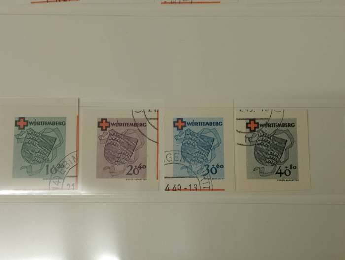 GERMAN STATES- WURTTEMBERG  R10 080.00 SCARCE 1949 RED CROSS SET superb used