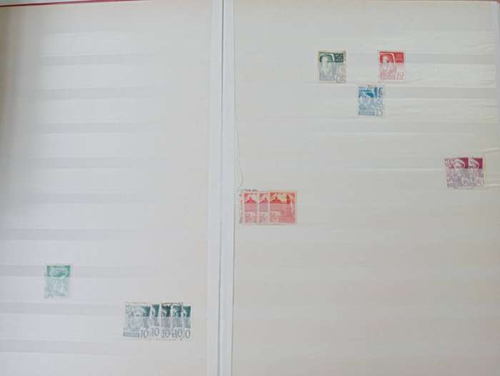 STOCK BOOK-WITH GERMAN FRENCH ZONES-CLEAN BOOK,FEW STAMPS,SOME TOP VALUES