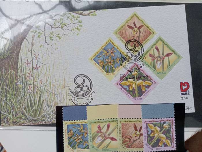 NAMIBIA-FLOWERS fdc and set umm