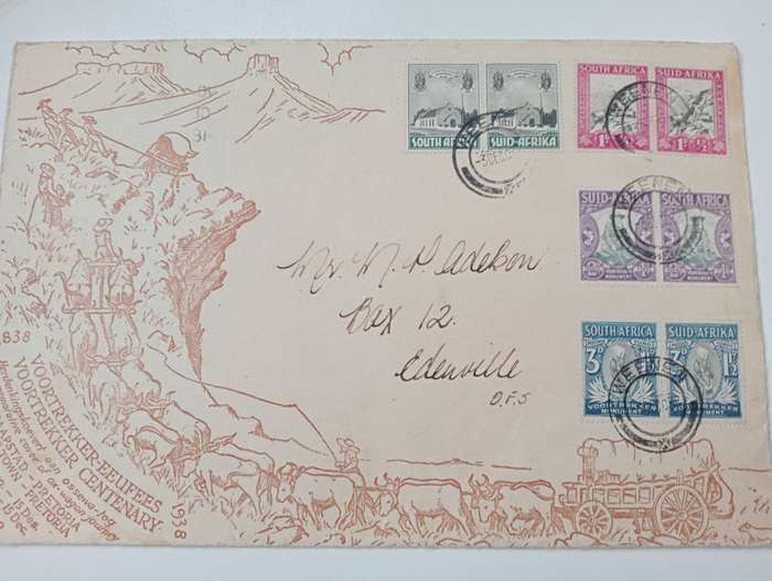 UNION-VERY FINE POPULAR " VOORTREKKER COVER " BACK STAMPED BLOEDRIVIER