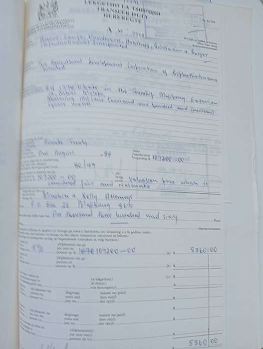BOP-LOVELY DEEDS DOCUMENT WITH R10.00 used-amazing how cheap the former HOMELANDS were !!!