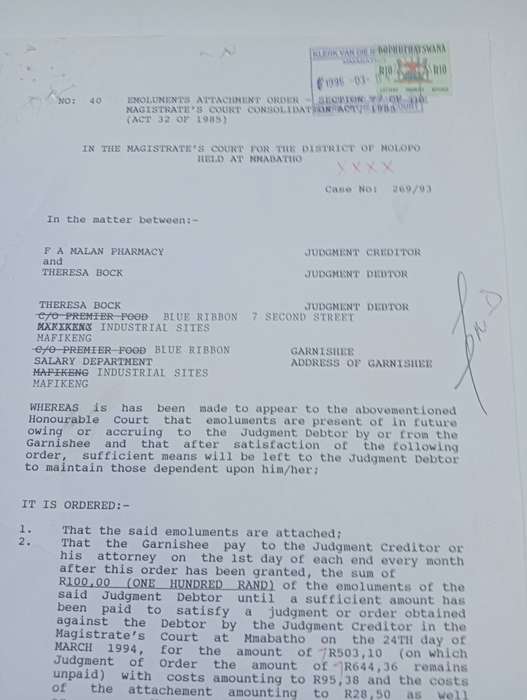 BOP-LOVELY DEEDS DOCUMENT WITH R10.00 used-amazing how cheap the former HOMELANDS were !!!