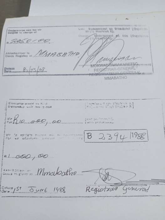 BOP-LOVELY DEEDS DOCUMENT WITH R10.00 used-amazing how cheap the former HOMELANDS were !!!