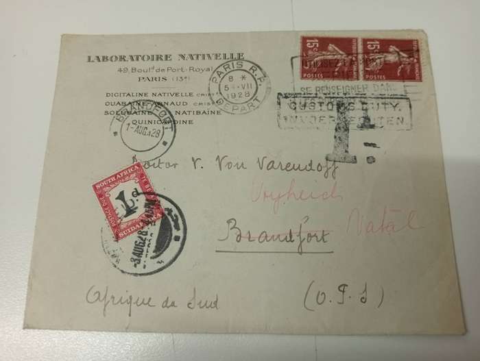 FRANCE-1930`s   6 VERY SCARCE COVERS-MIXED FRANKING ETC-MUST SEE BELOW-one taxed to UNION