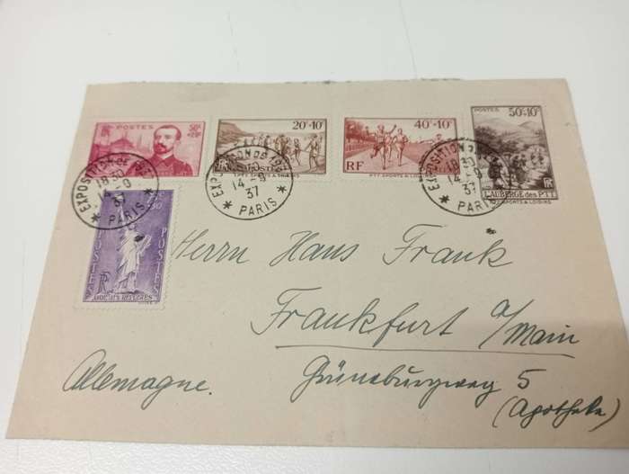 FRANCE-1930`s   6 VERY SCARCE COVERS-MIXED FRANKING ETC-MUST SEE BELOW-one taxed to UNION