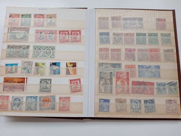 TWO SMALL WELL FILLED STOCK BOOKS-CLEAN LOT SOME SCARCE
