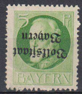 BAYERN- VERY SCARCE " INVERTED OVERPRINT " VFM light h.r.