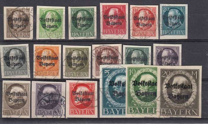GERMAN STATES-BAYERN SET  R13 860.00   superb imperf`s Michel 116iib -133iib VERY SCARCE SET