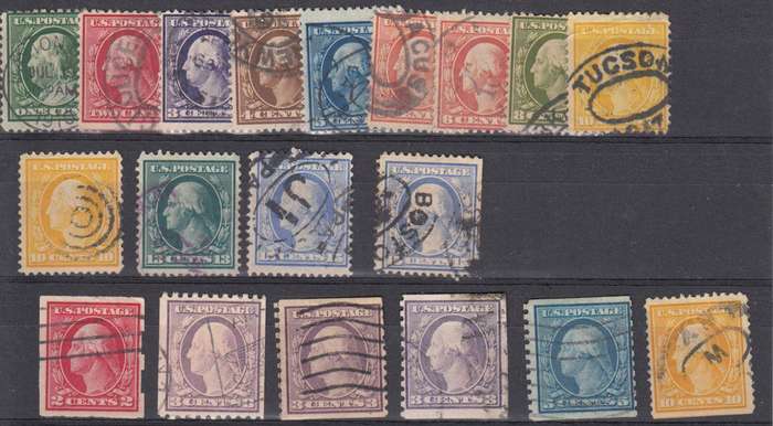 USA-1908  R1150.00   FINE/vfu -INCLUDING COILS IMPERF ` s fill some gaps !