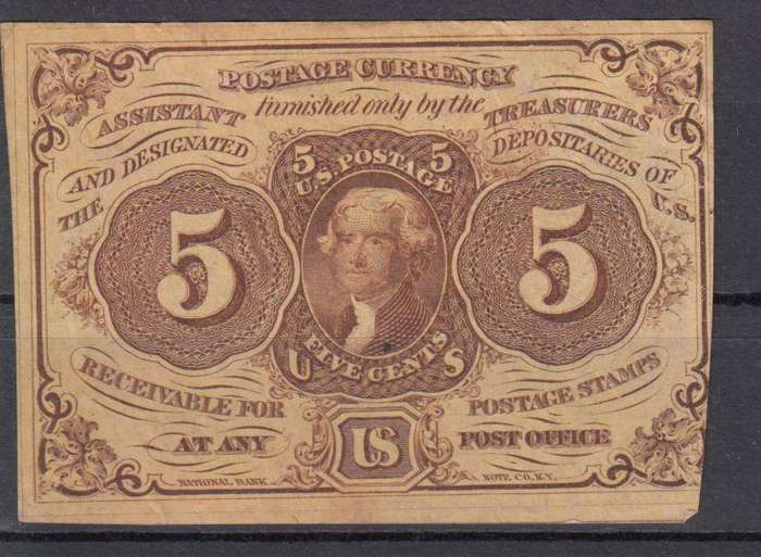 USA- VERY SCARCE " 5 CENTS FOR POSTAGE CURRENCY  COUPON " NOT SEEN TOO MANY !!!!